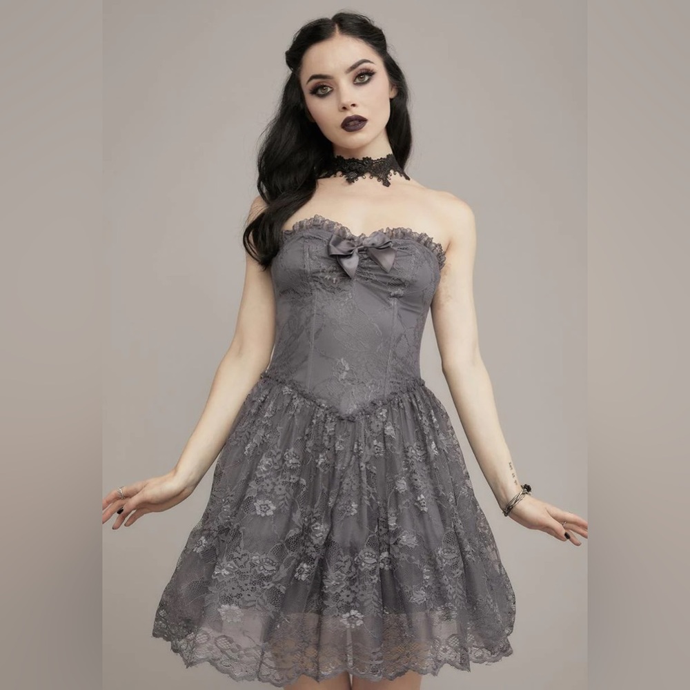 **SOLD OUT** Dolls Kill Widow Take Caution Lace Mini Dress